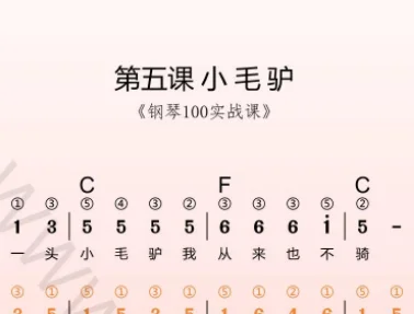 第5课:小毛驴 动态乐谱+弹奏示范