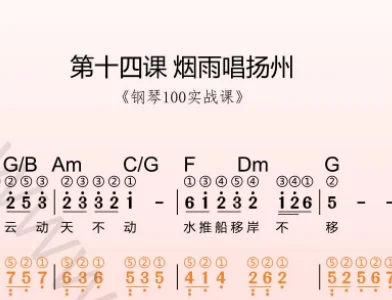 第14课:烟雨唱扬州 动态乐谱+示范弹奏