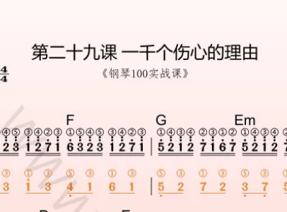 第29课：一千个伤心的理由 动态乐谱