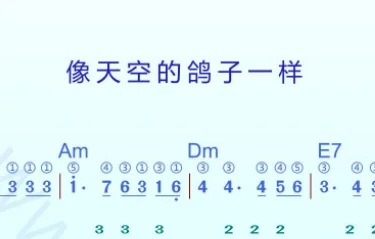向天空的鸽子一样 动态乐谱