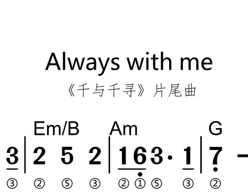 第96课:Always with me 千与千寻片尾曲 动态乐谱